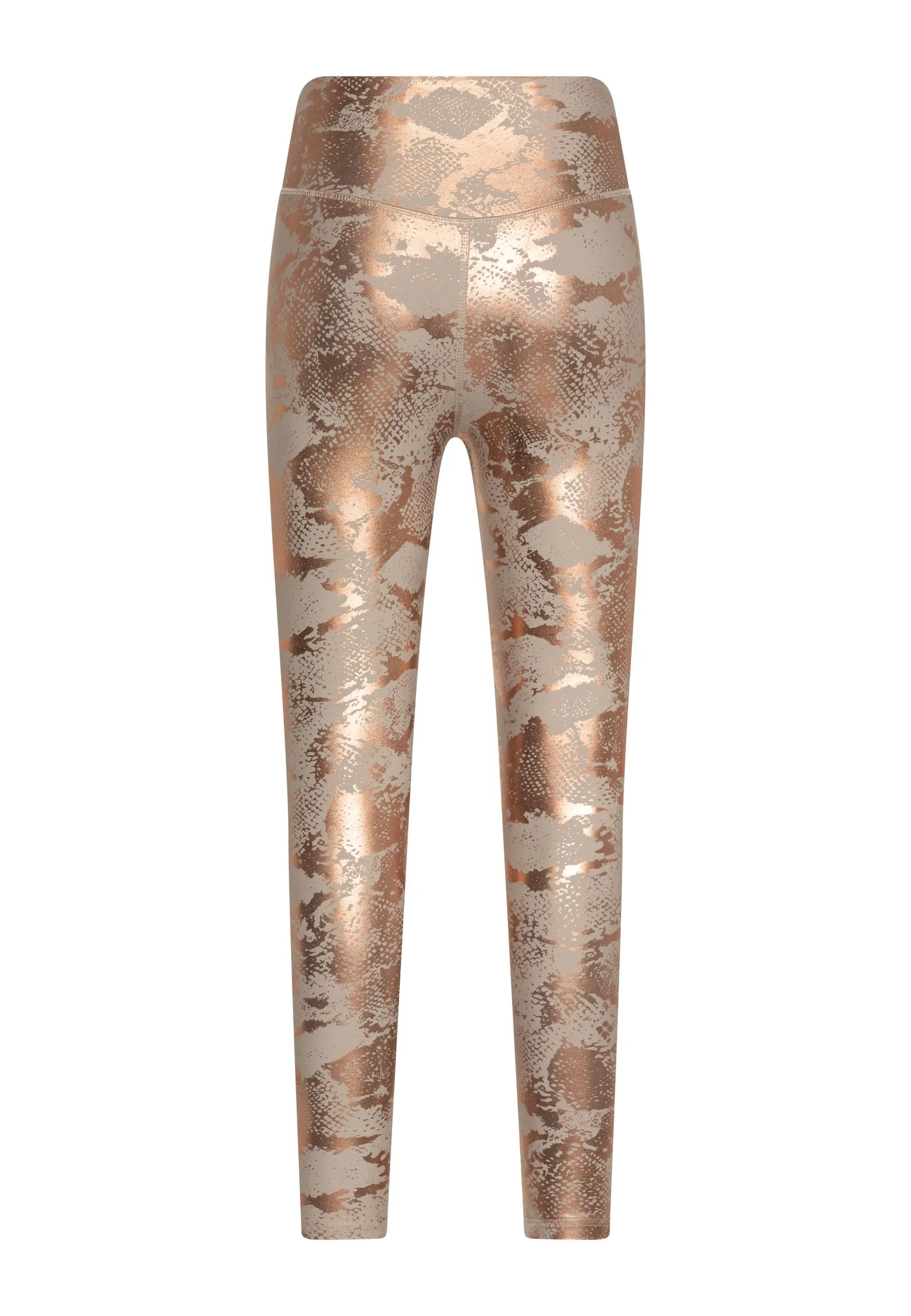 1146 Leather Look Leggings in Gold & Beige