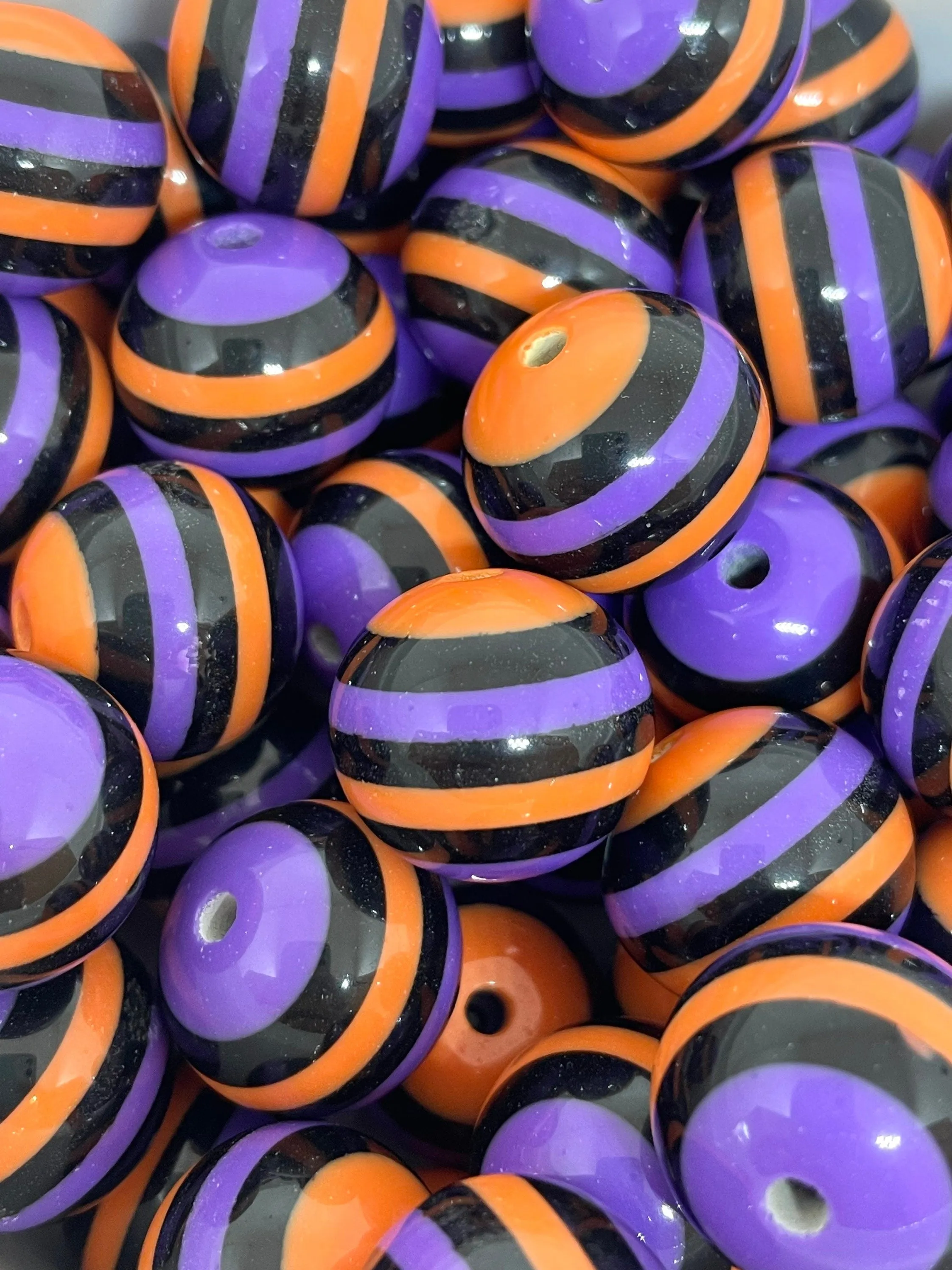 20mm Halloween Witch Themed Striped Beads