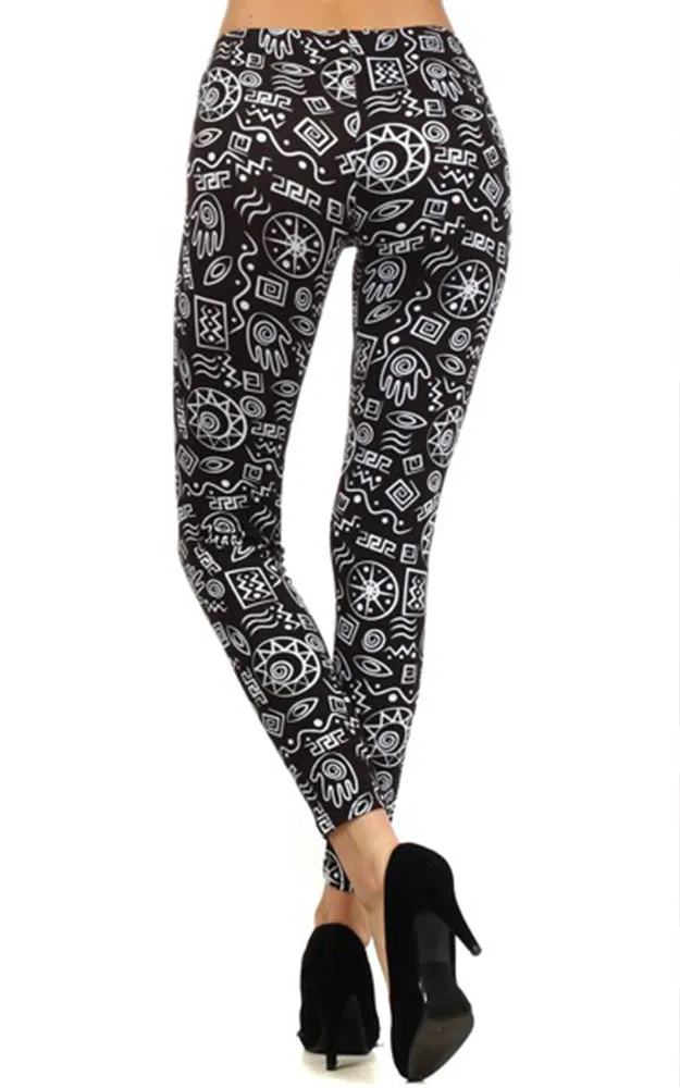 6231075R Stella Elyse Egyptian Hieroglyphics Printed Leggings