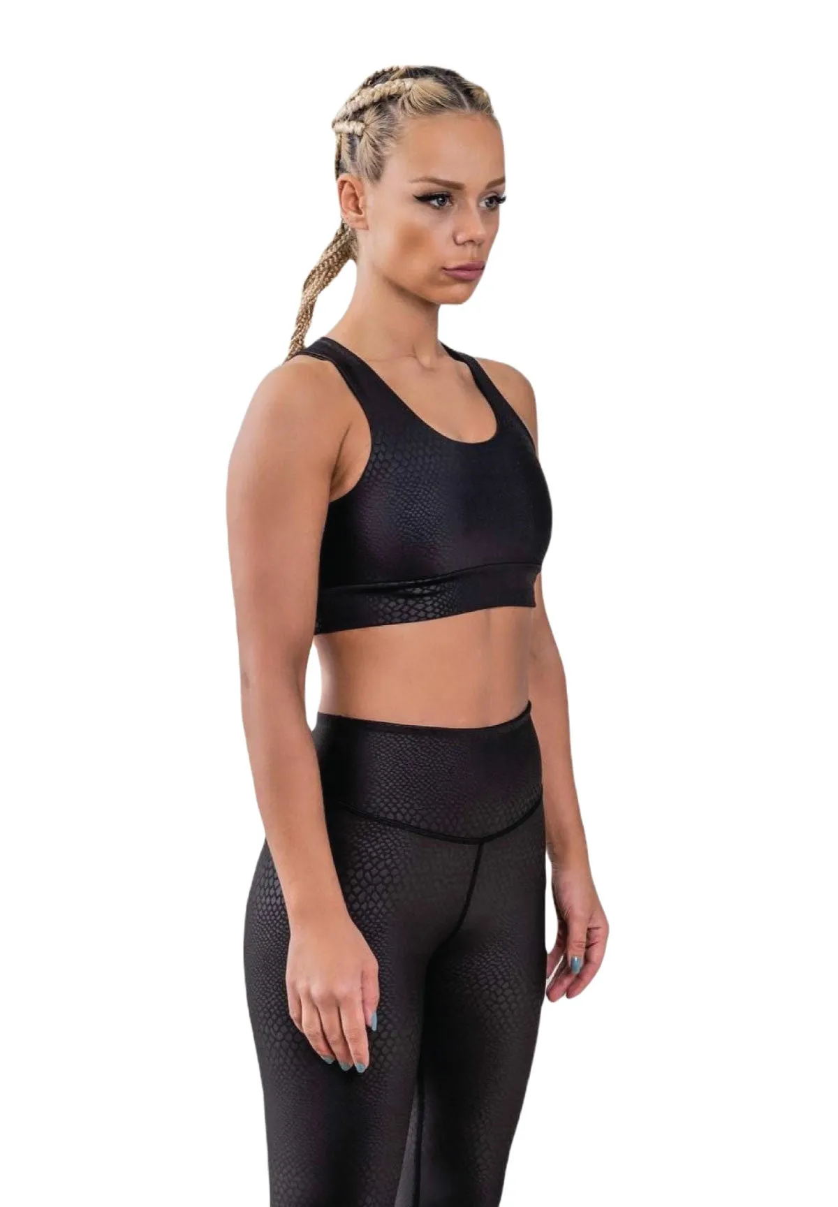 937 Leather-Look Leggings in Schwarz Snake