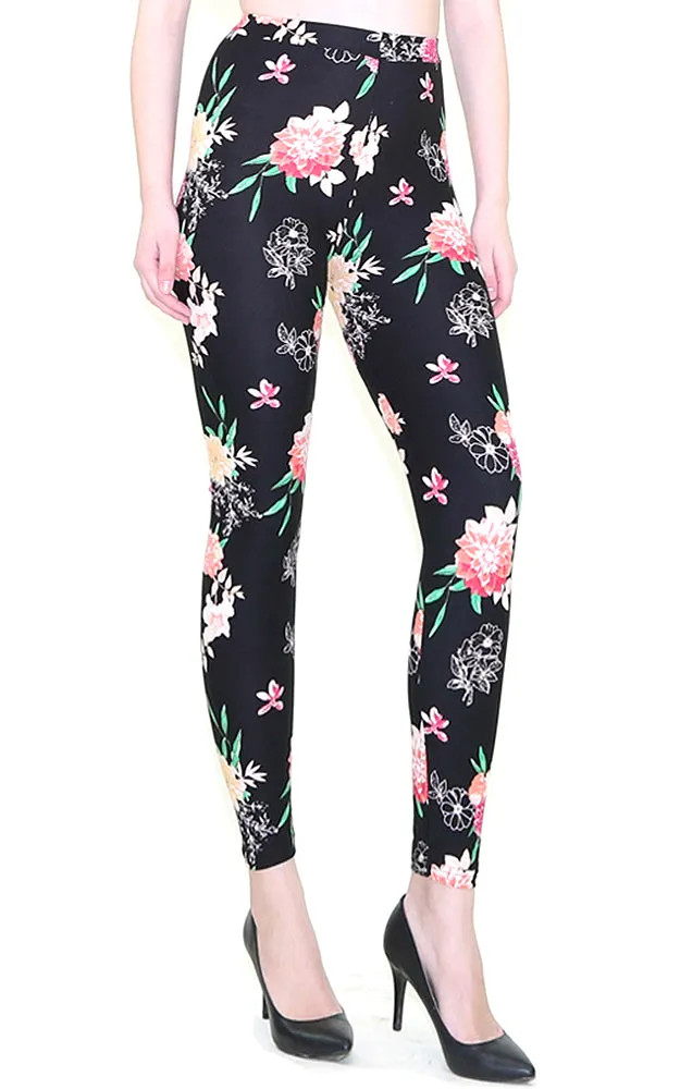 AL180083J Multi Pattern Printed Buttery Soft Leggings