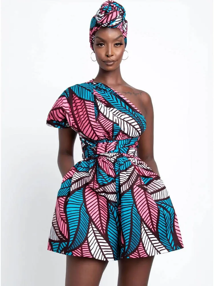 Casual V-Neck Printed Rompers
