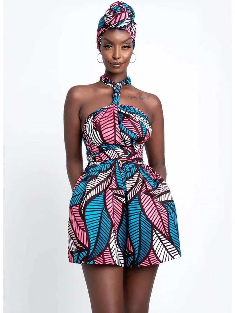 Casual V-Neck Printed Rompers