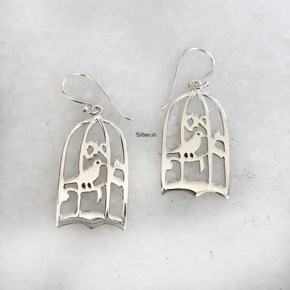Chirping Birds Silver Earring