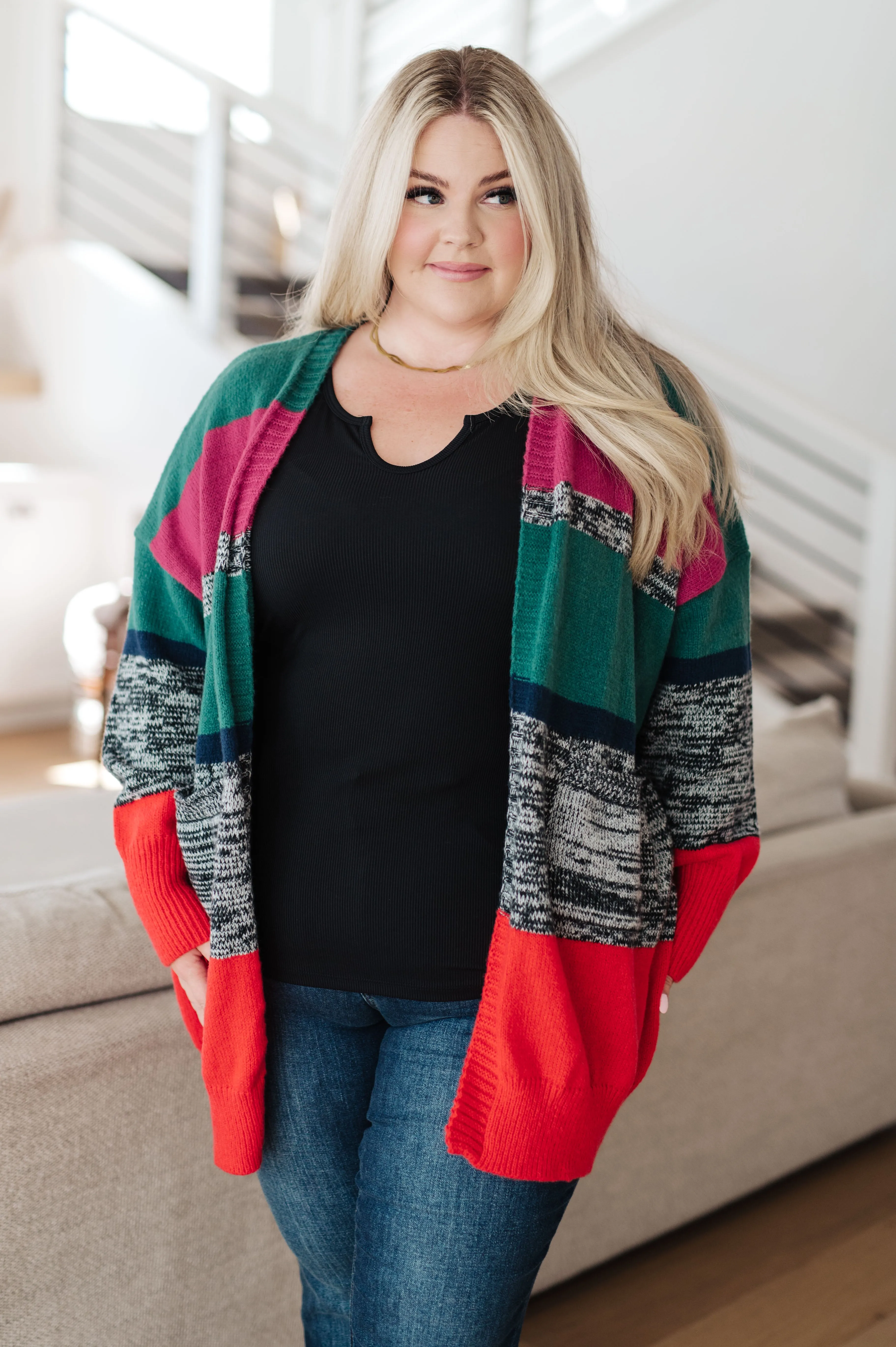 Christmas Striped Cardigan