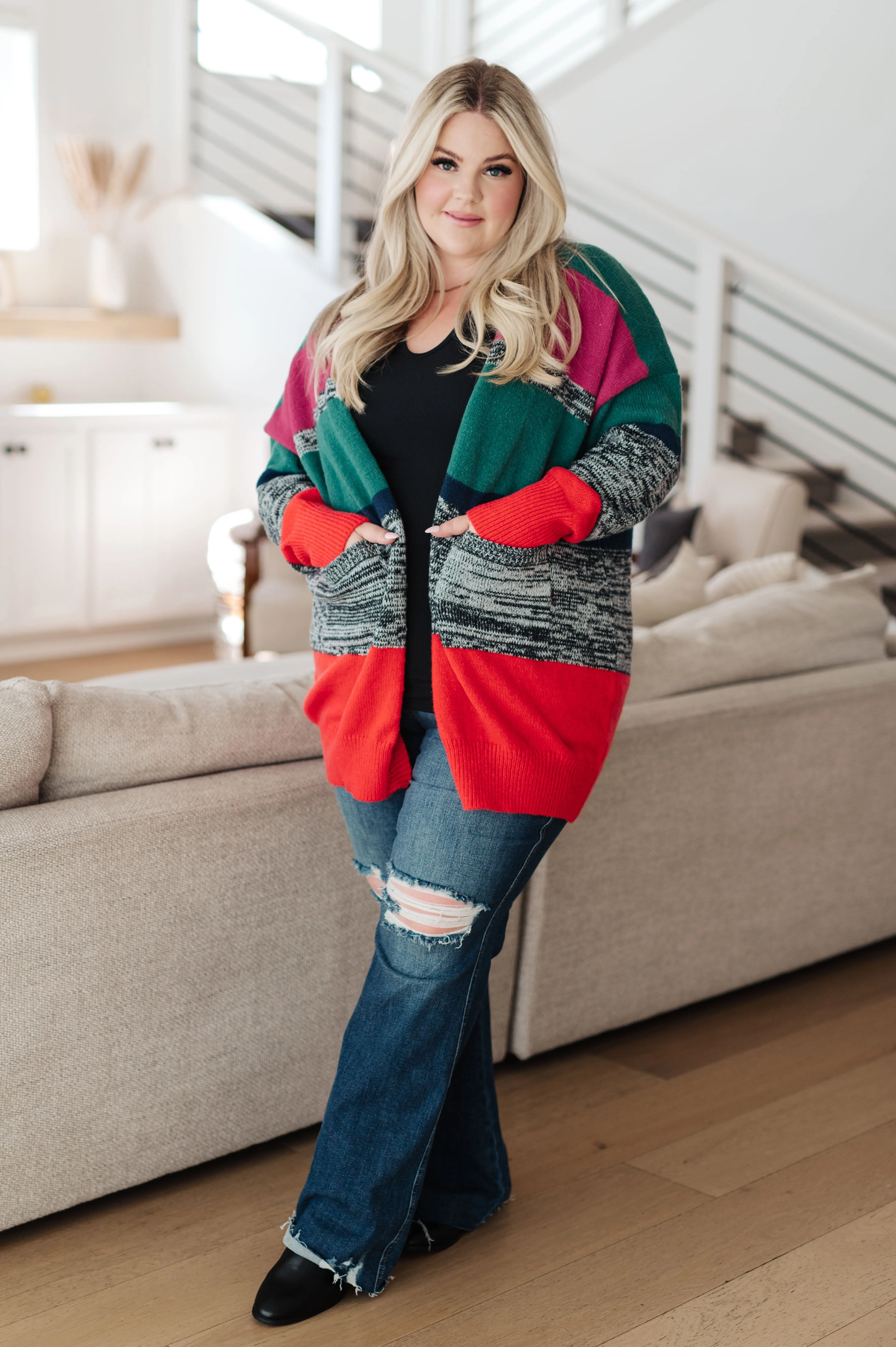 Christmas Striped Cardigan