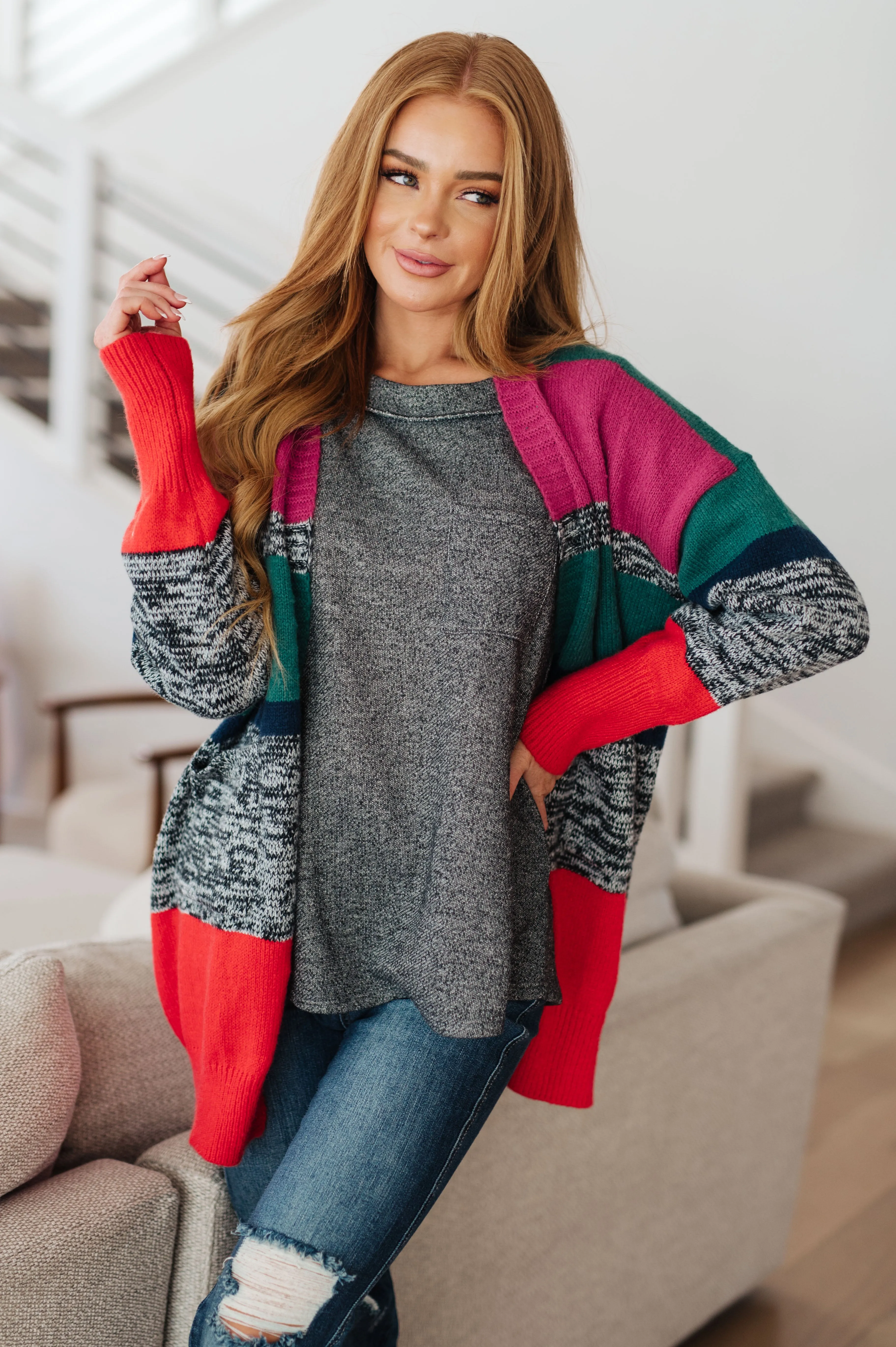 Christmas Striped Cardigan