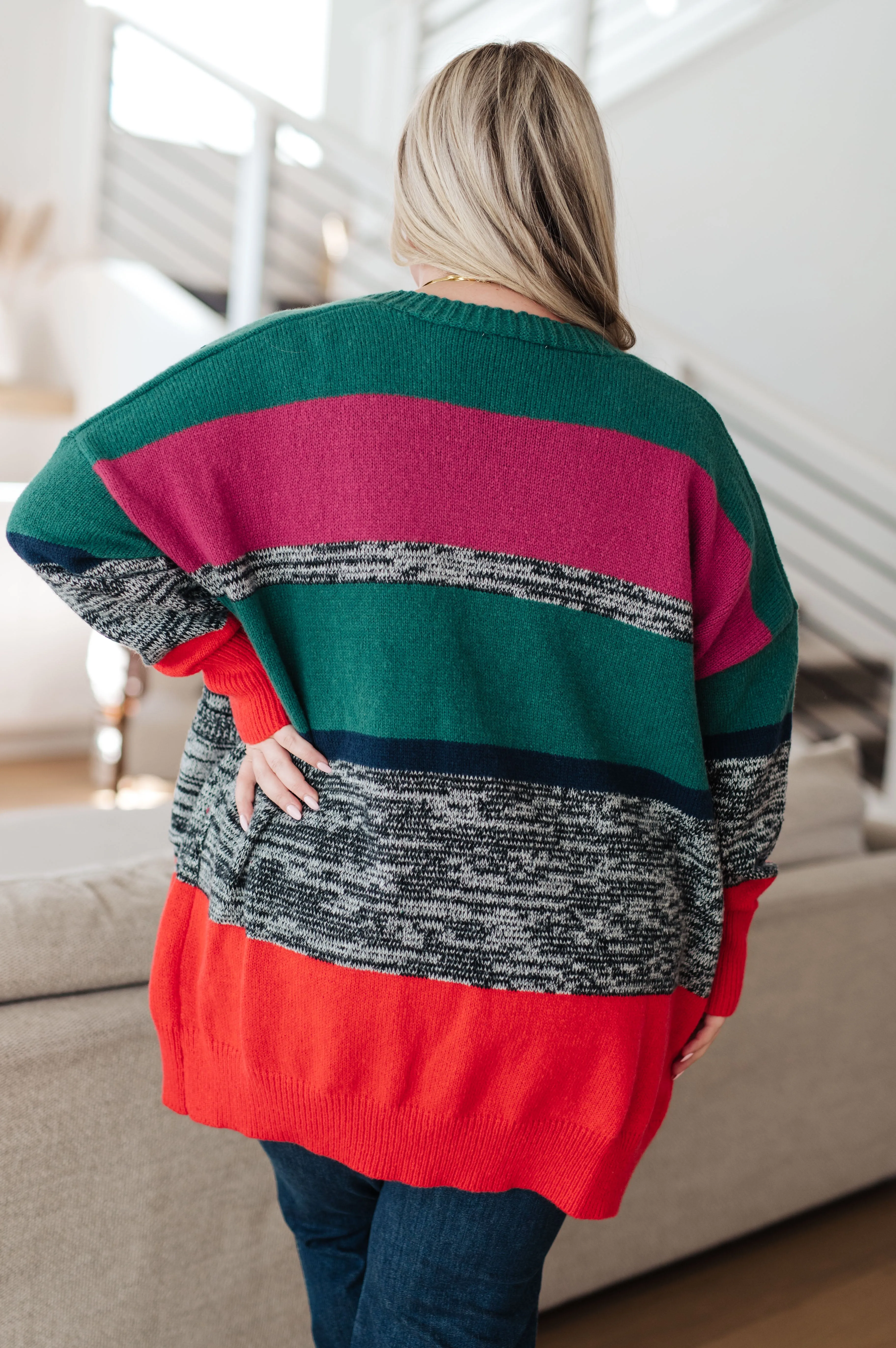 Christmas Striped Cardigan