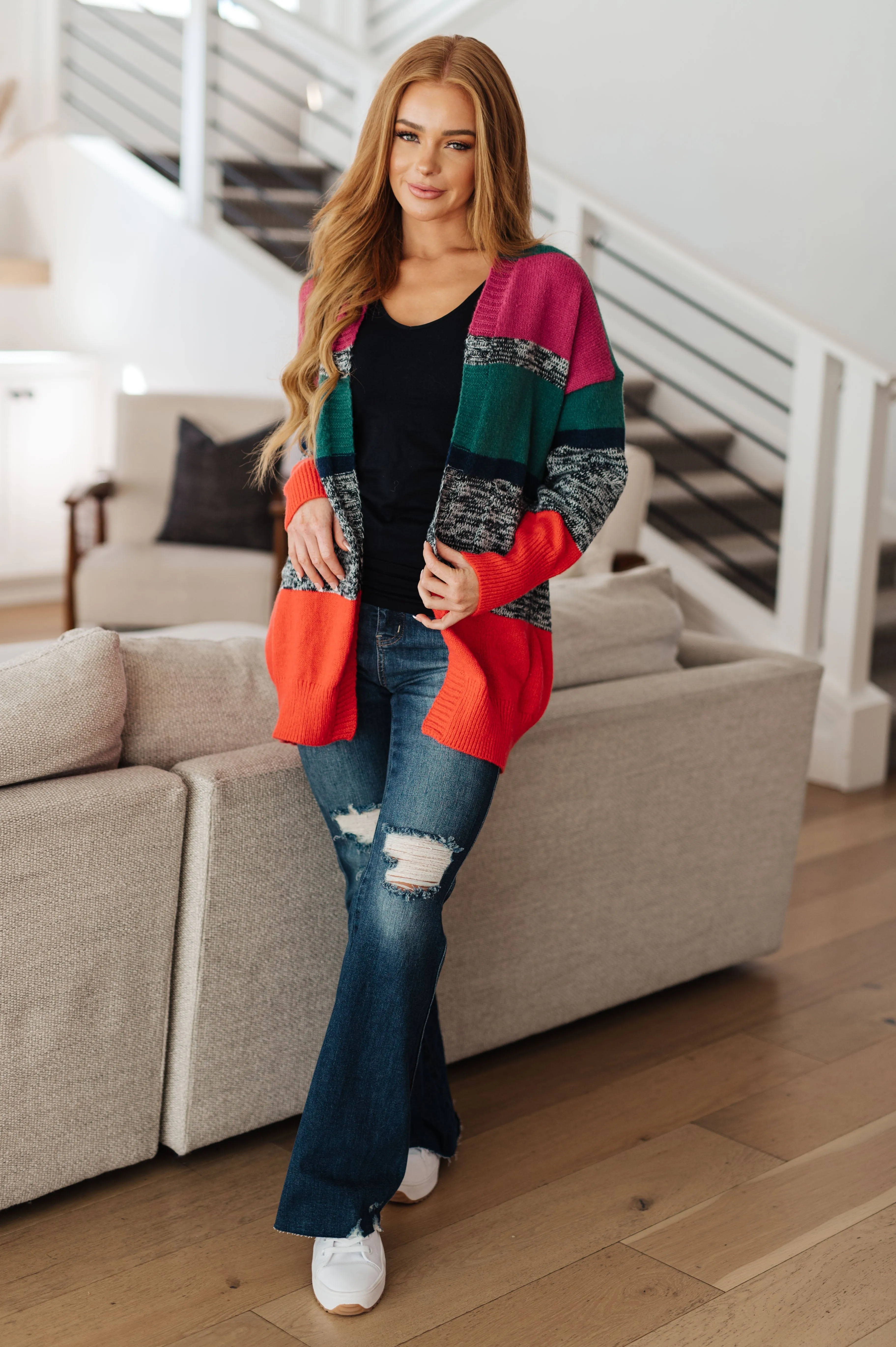 Christmas Striped Cardigan