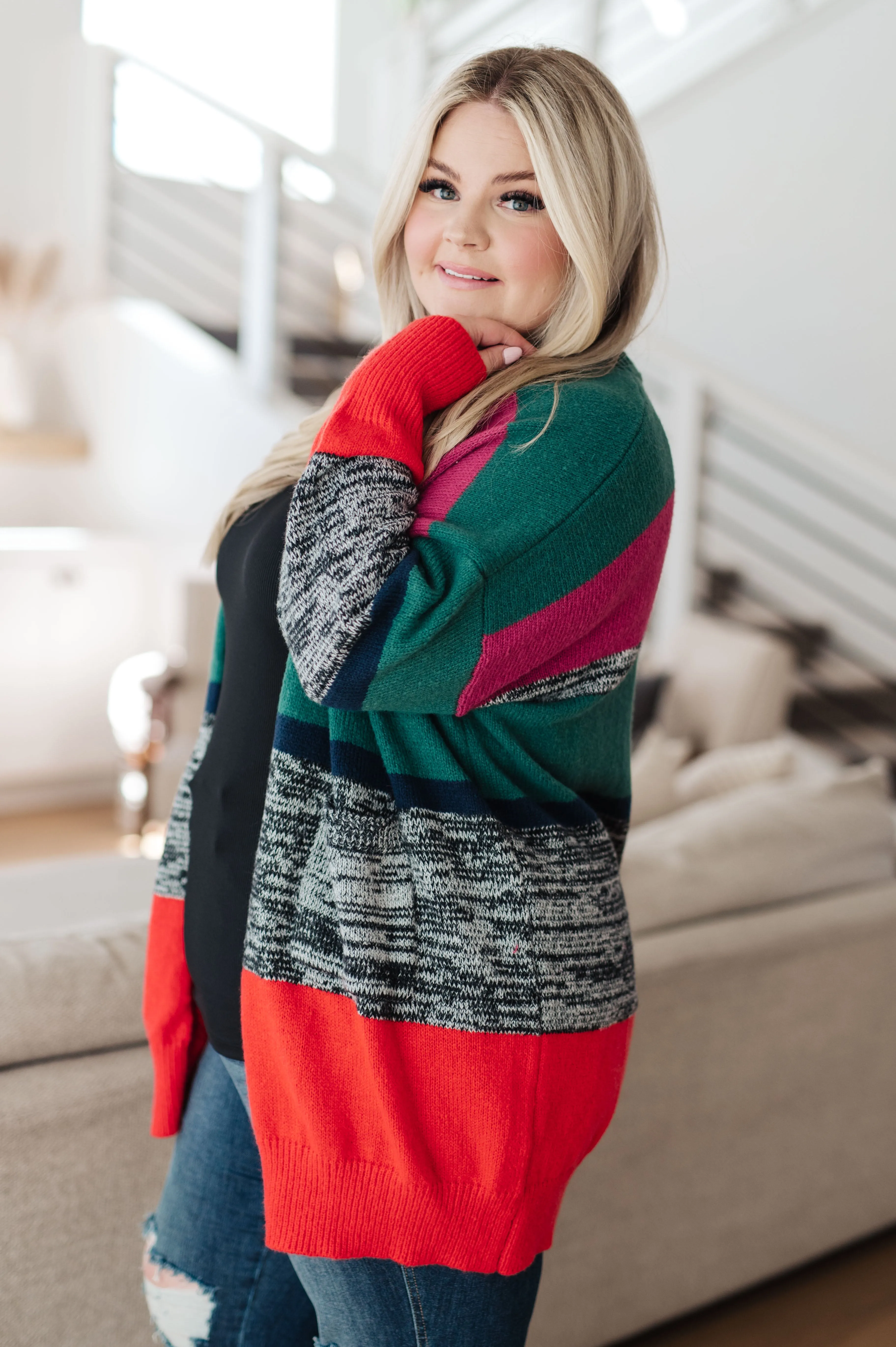 Christmas Striped Cardigan