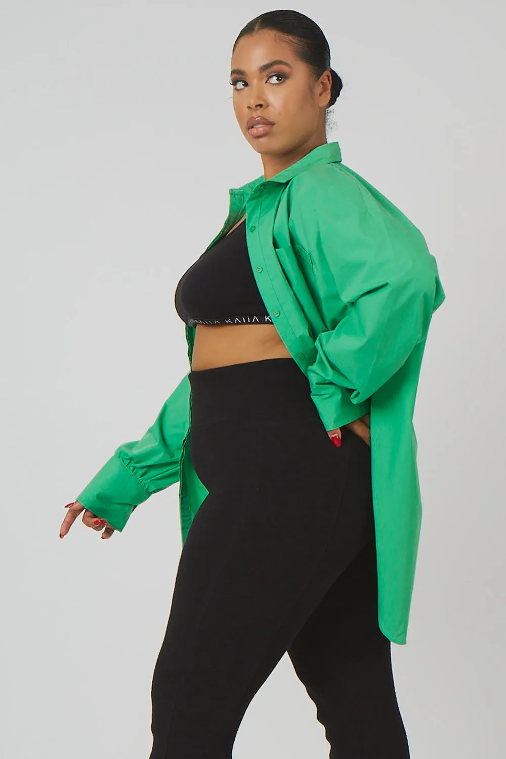Curve Split Hem Ribbed Leggings Black