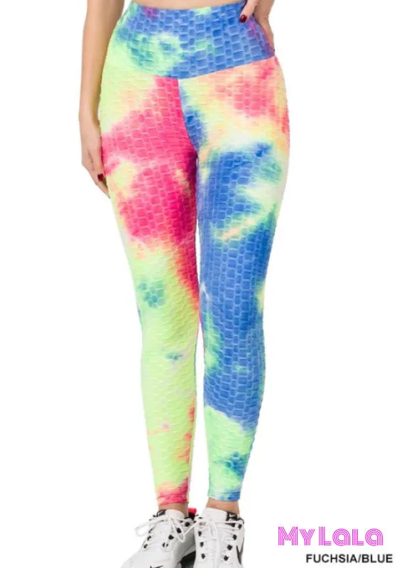 Curvy Tie Dye Booty Lift (Fuchsia/Blue)