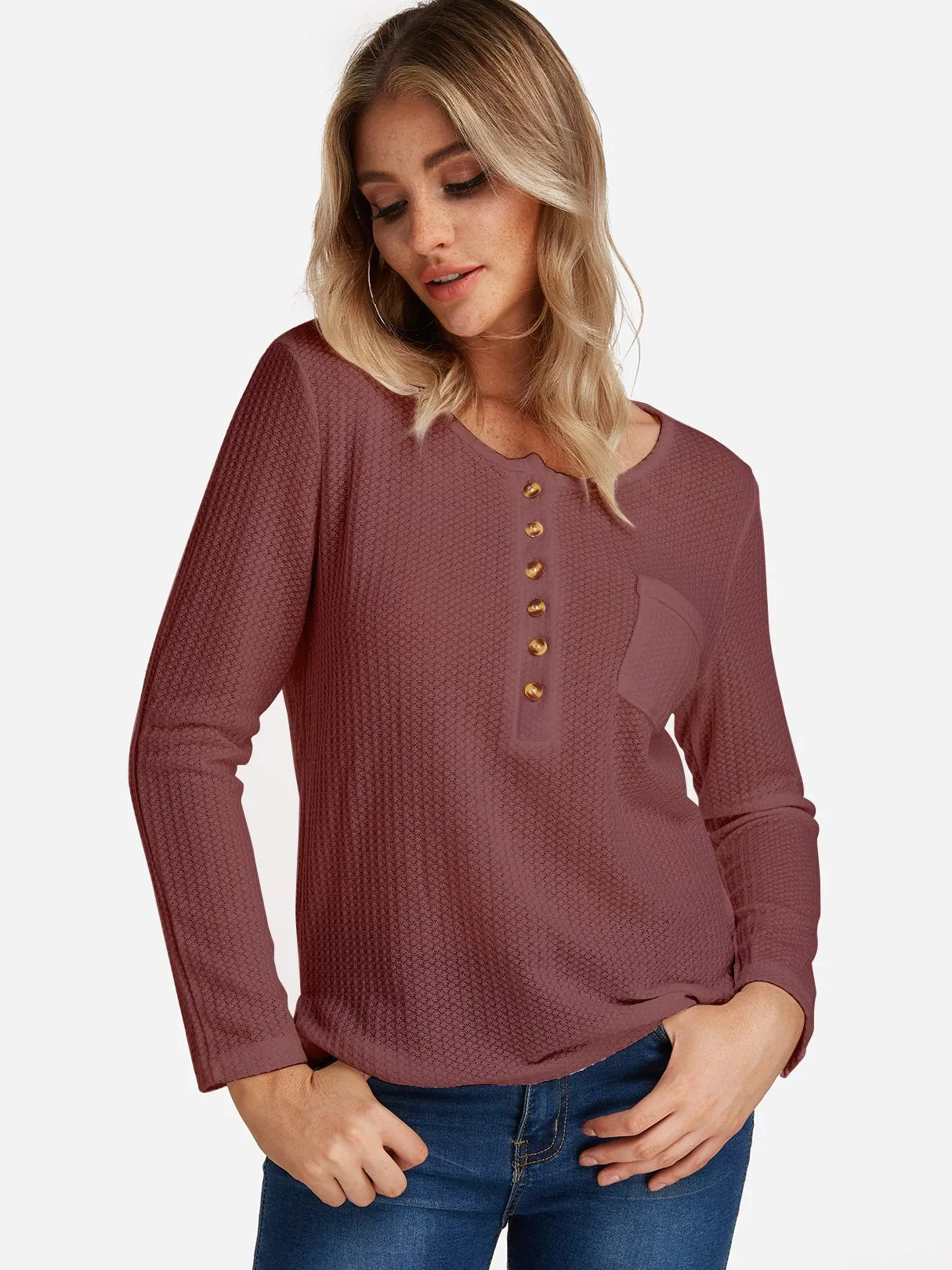Custom Crew Neck Plain Side Pockets Long Sleeve T-Shirts