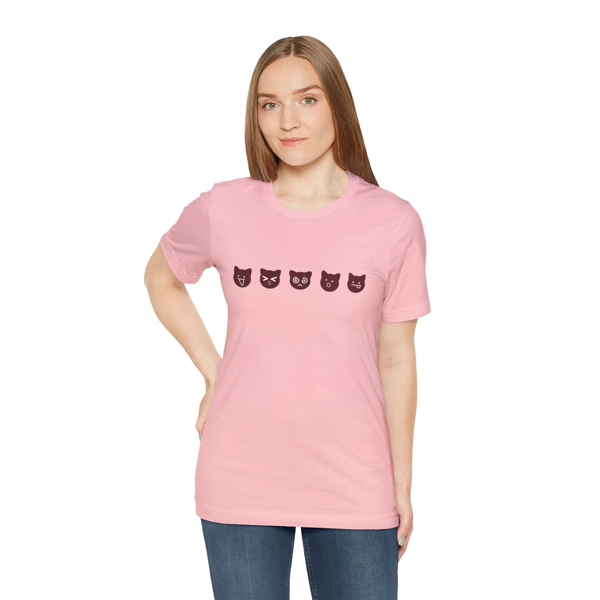 Exclusive Cute Cat Boba Soft Cotton Jersey Short Sleeve Unisex Tee T-shirt