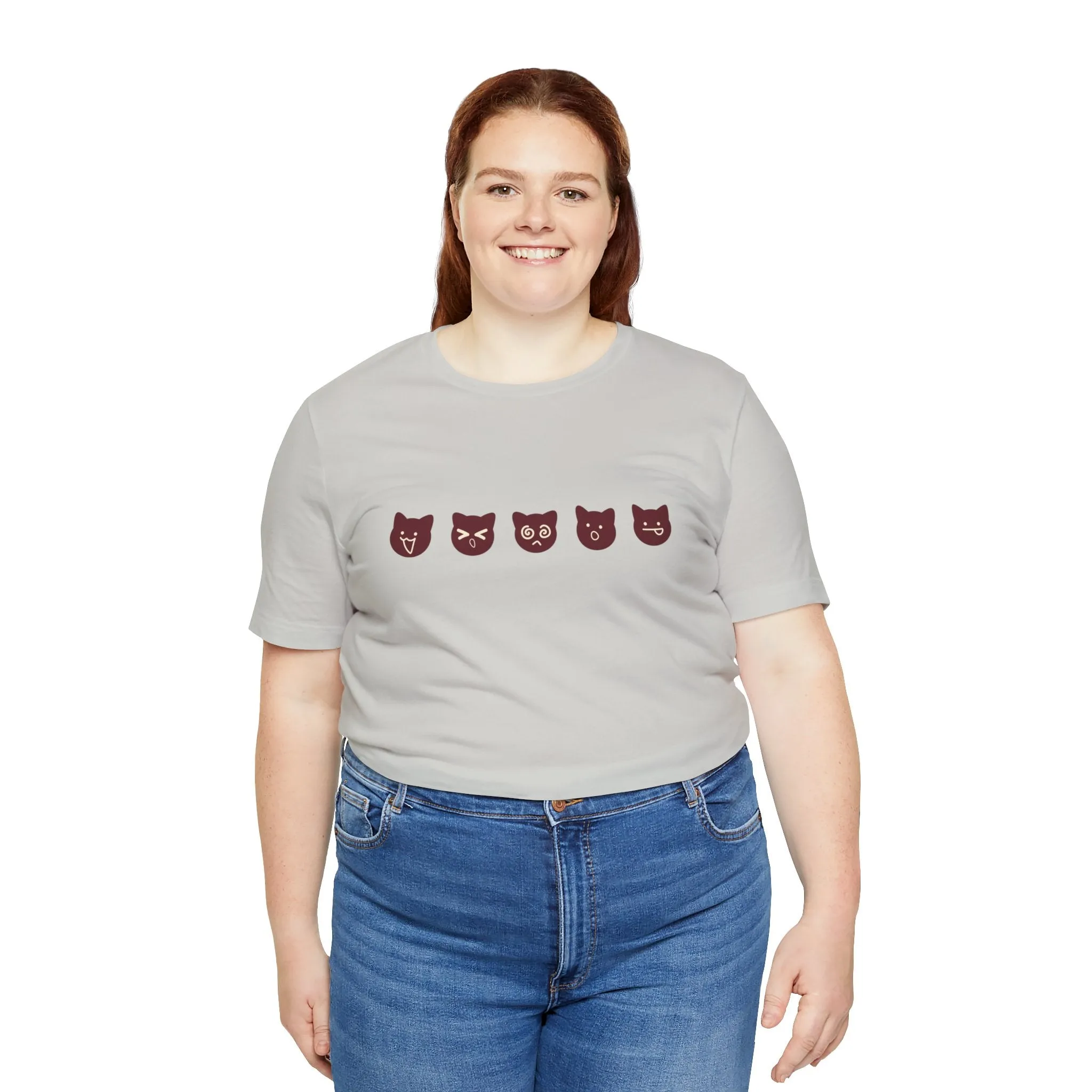 Exclusive Cute Cat Boba Soft Cotton Jersey Short Sleeve Unisex Tee T-shirt