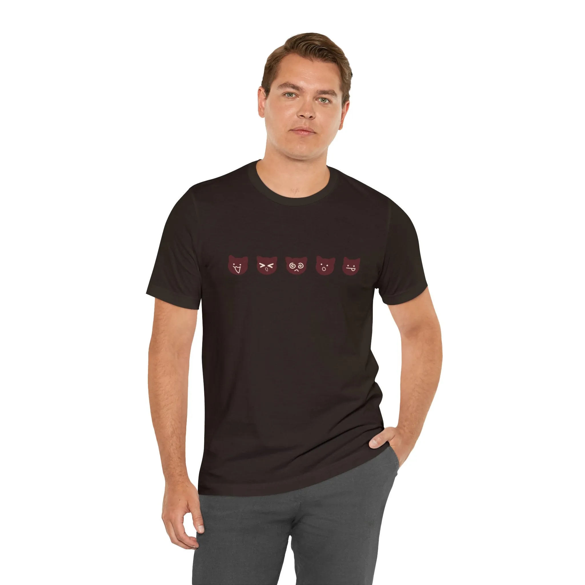 Exclusive Cute Cat Boba Soft Cotton Jersey Short Sleeve Unisex Tee T-shirt
