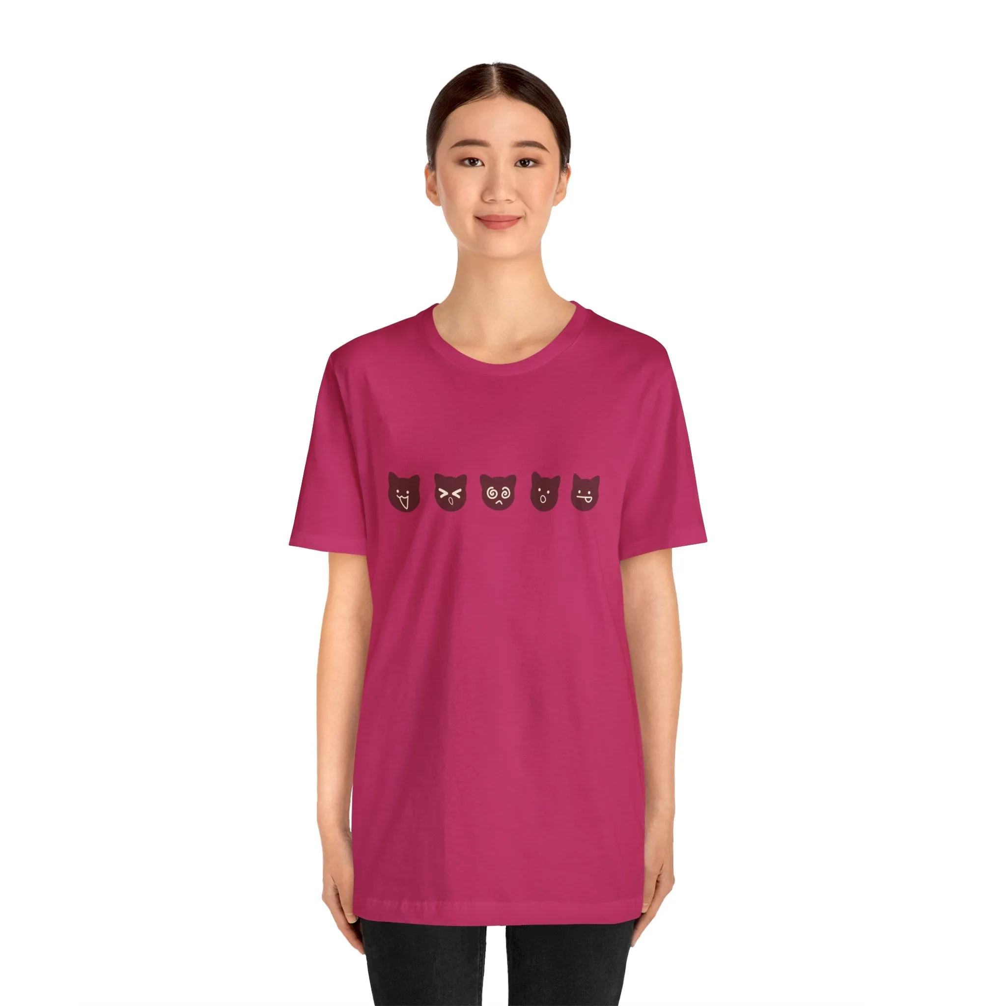 Exclusive Cute Cat Boba Soft Cotton Jersey Short Sleeve Unisex Tee T-shirt