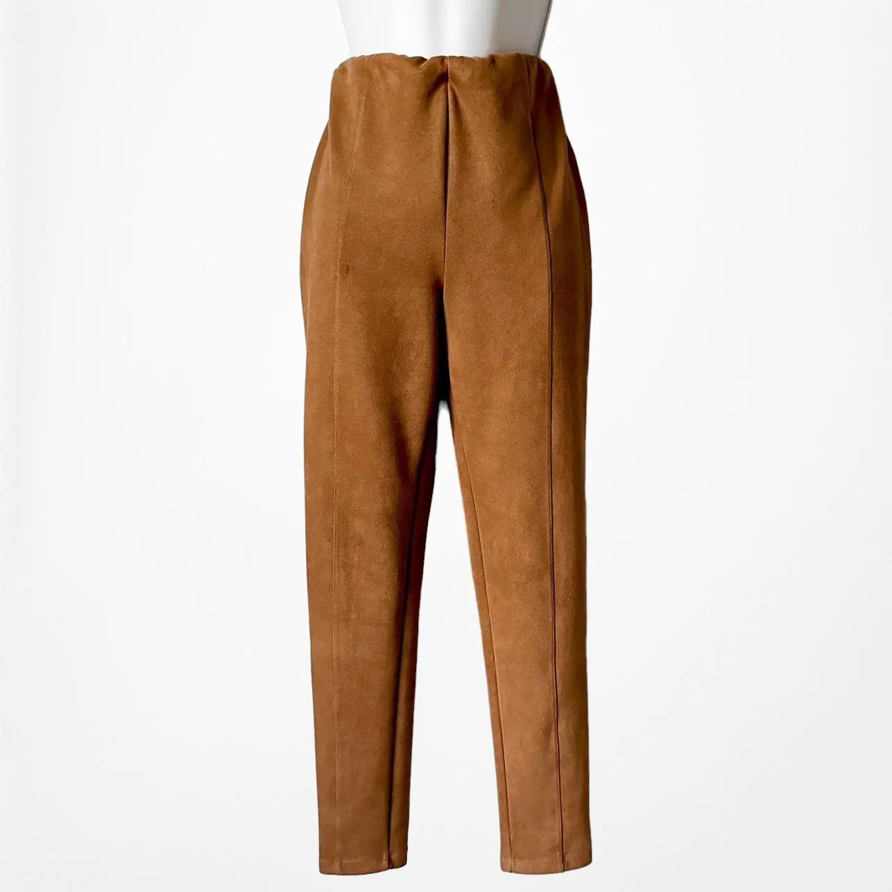 Fashion Nova Brown High Waisted Suede Skinny Pants Trousers Size M