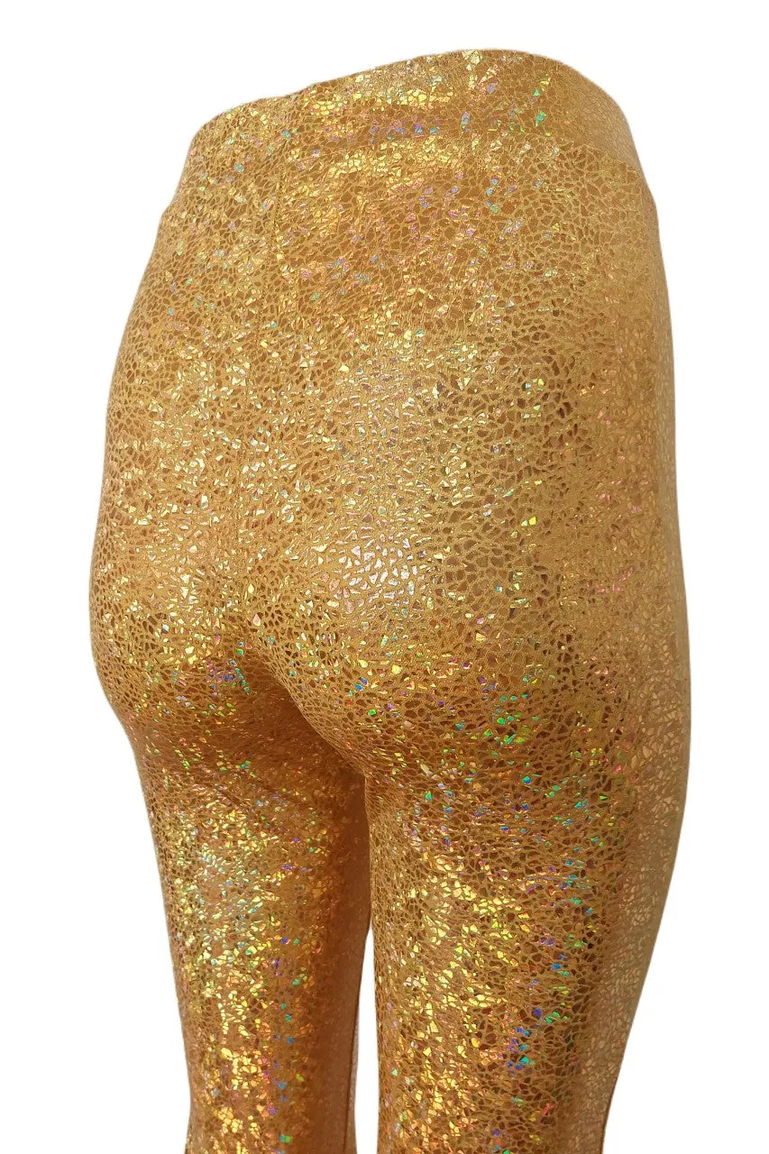 Flare High Waist Leggings, Gold/Gold, RTS