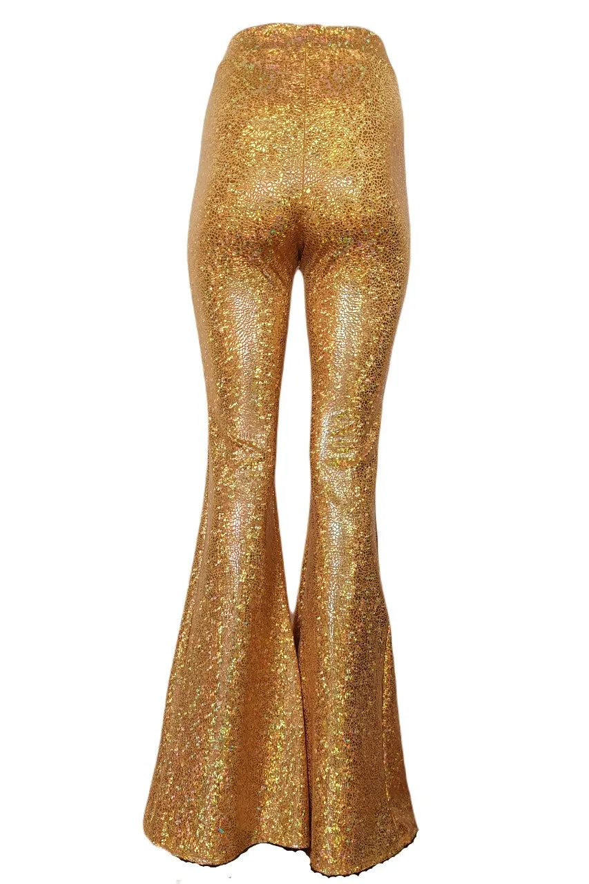 Flare High Waist Leggings, Gold/Gold, RTS