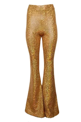 Flare High Waist Leggings, Gold/Gold, RTS