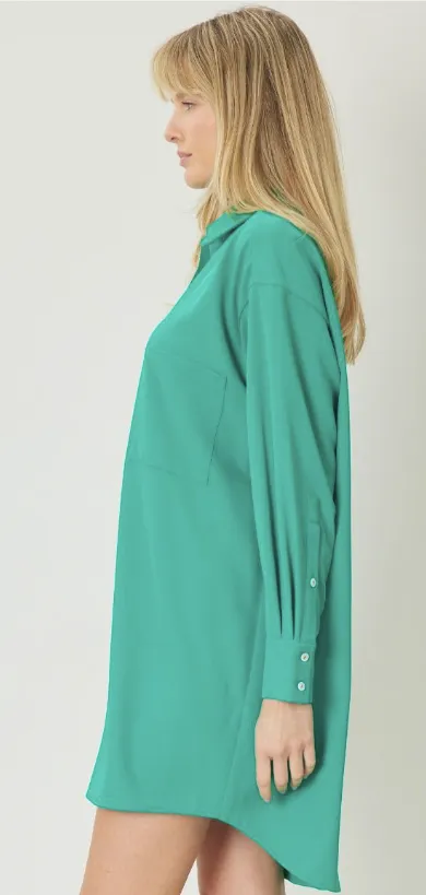 Green Button Up Dress
