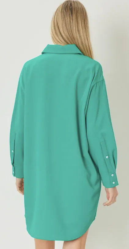 Green Button Up Dress