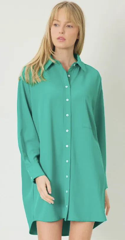 Green Button Up Dress