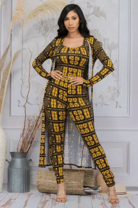 HH624R-GEO - 3 PC PANT AND DUSTER SET