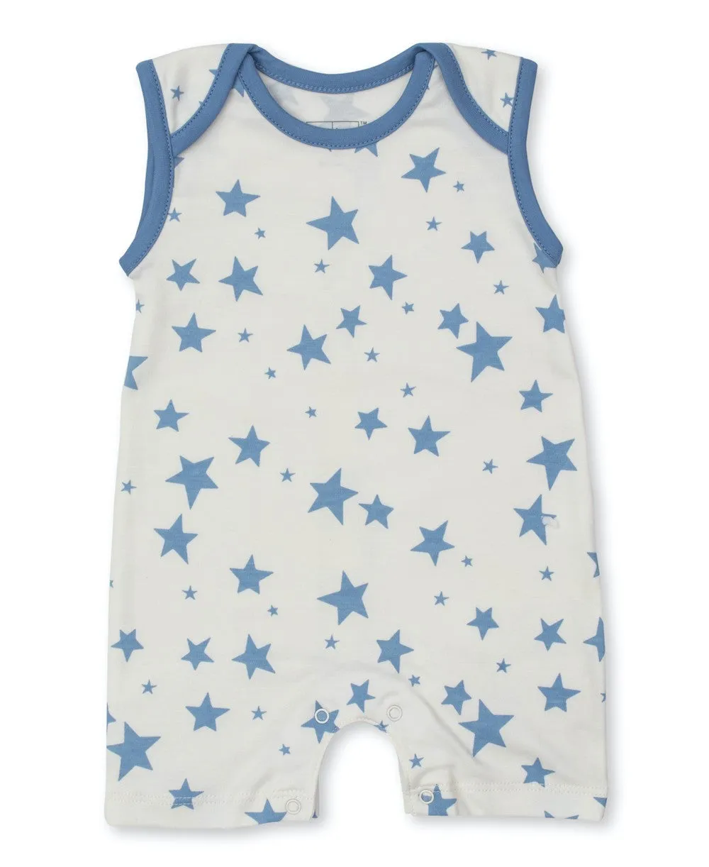 Kissy Kissy Love Baby Boys Sleeveless Playsuit - Blue Stars