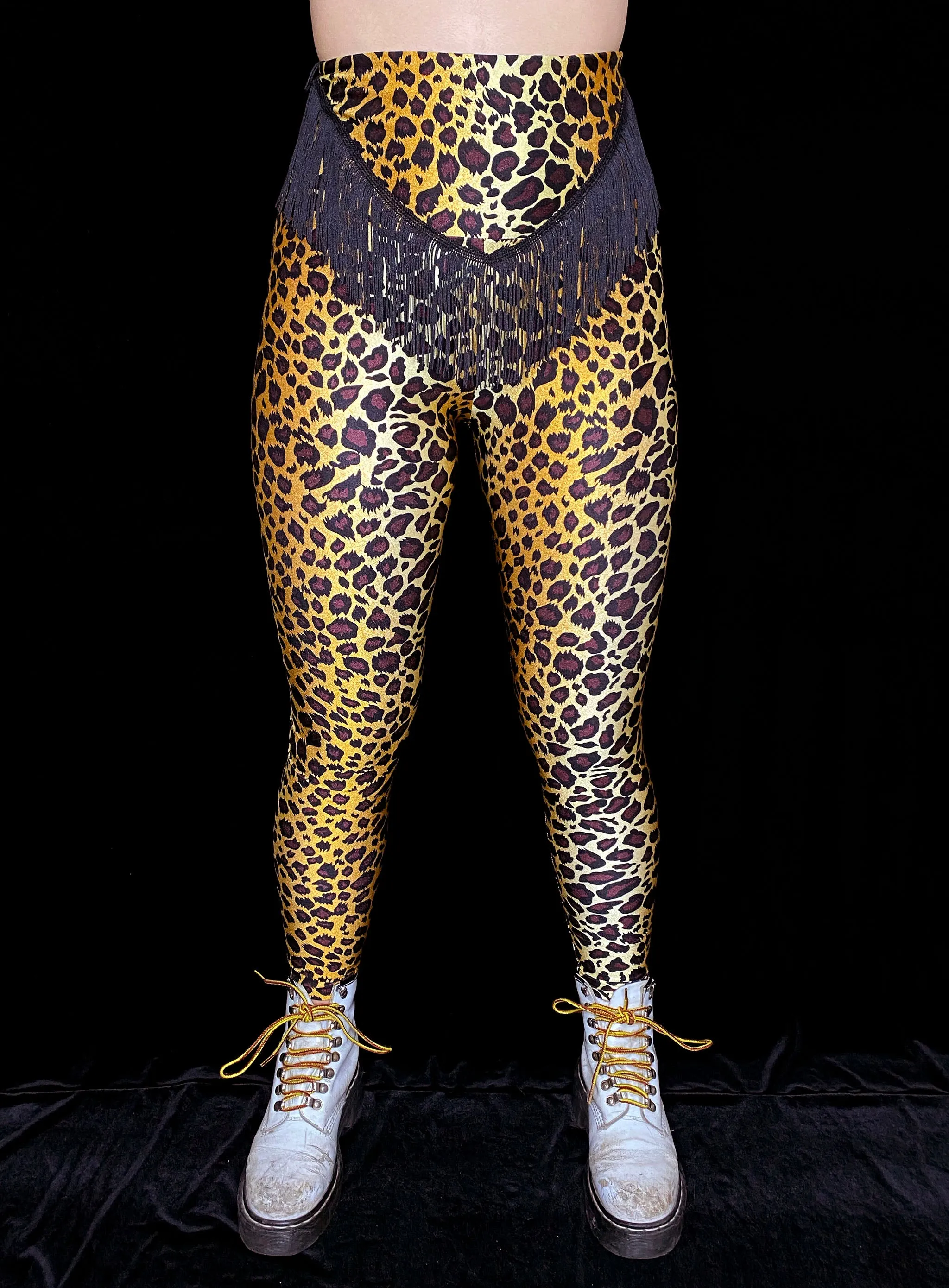 Leopard Fringe Leggings