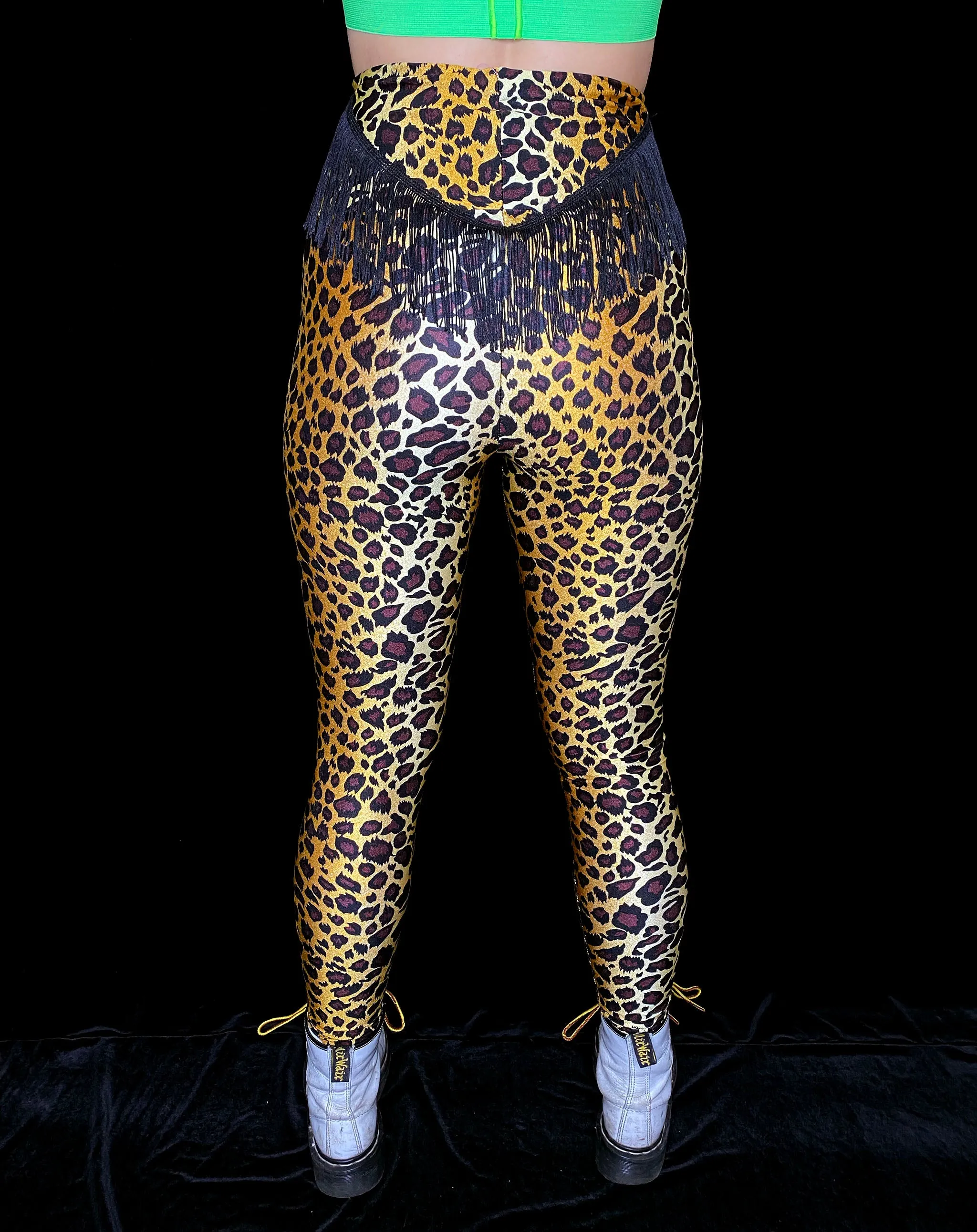 Leopard Fringe Leggings
