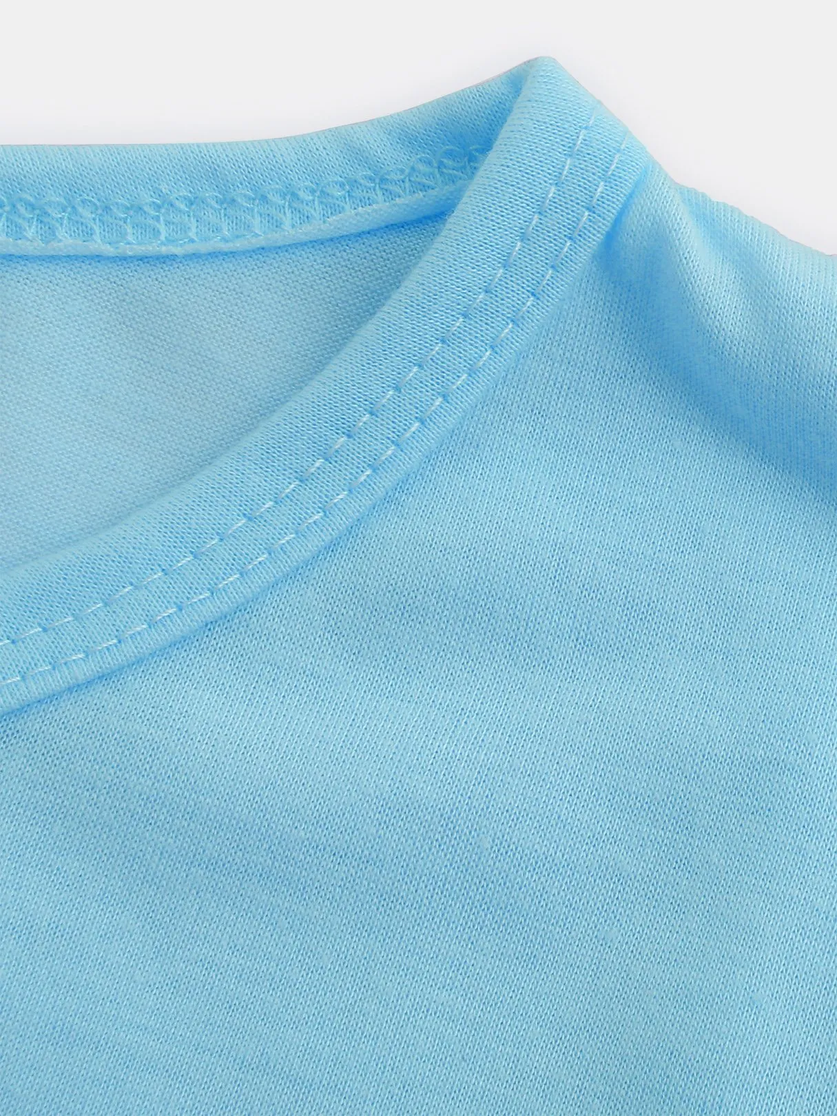 OEM ODM Crew Neck Plain Lace Short Sleeve Blue T-Shirts