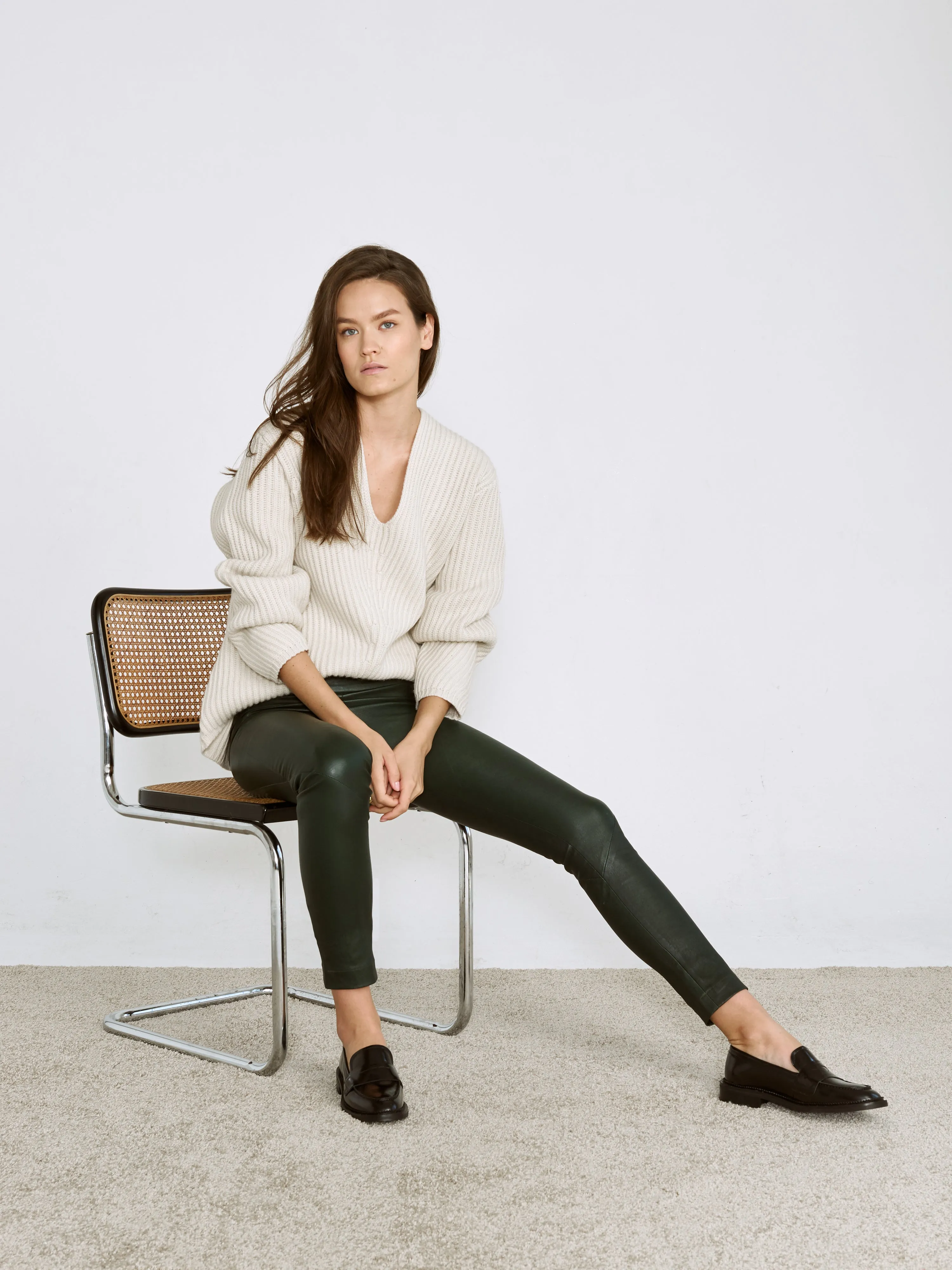 OT LEGGINGS EMERALD GREEN LEATHER - OUT OF STOCK