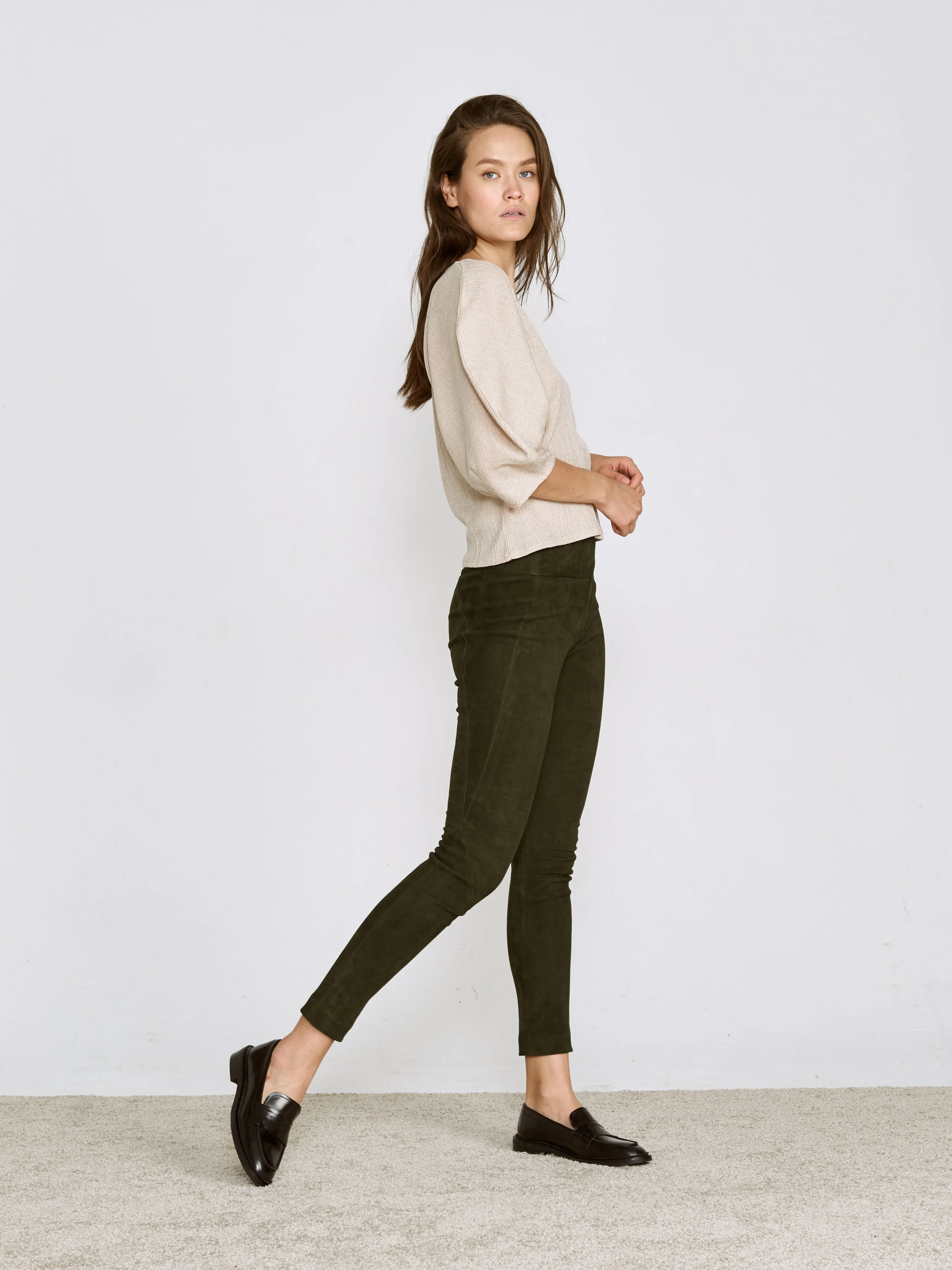 OT LEGGINGS FOREST GREEN SUEDE - OUT OF STOCK