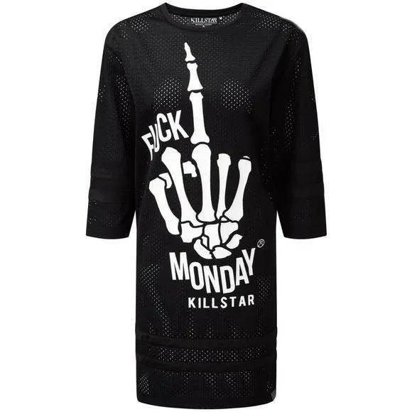 Oversized Jersey Dress | F*ck Monday | 3/4 Sleeves Black Hockey Dress