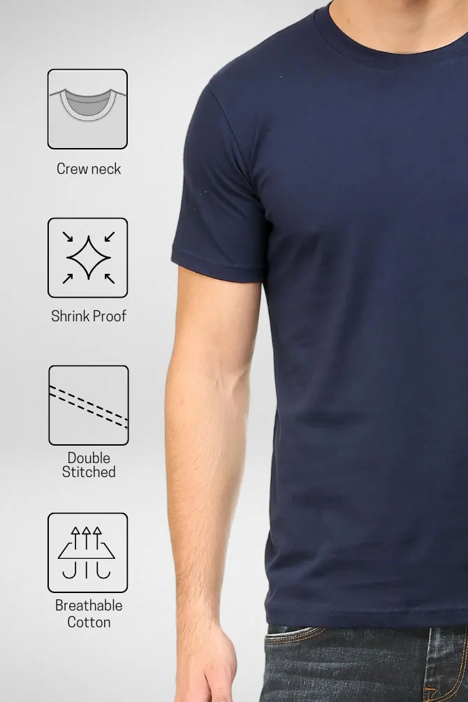 Pack Of 3 Plain T-shirts Navy Blue SkyBlue and Petrol Blue for Men