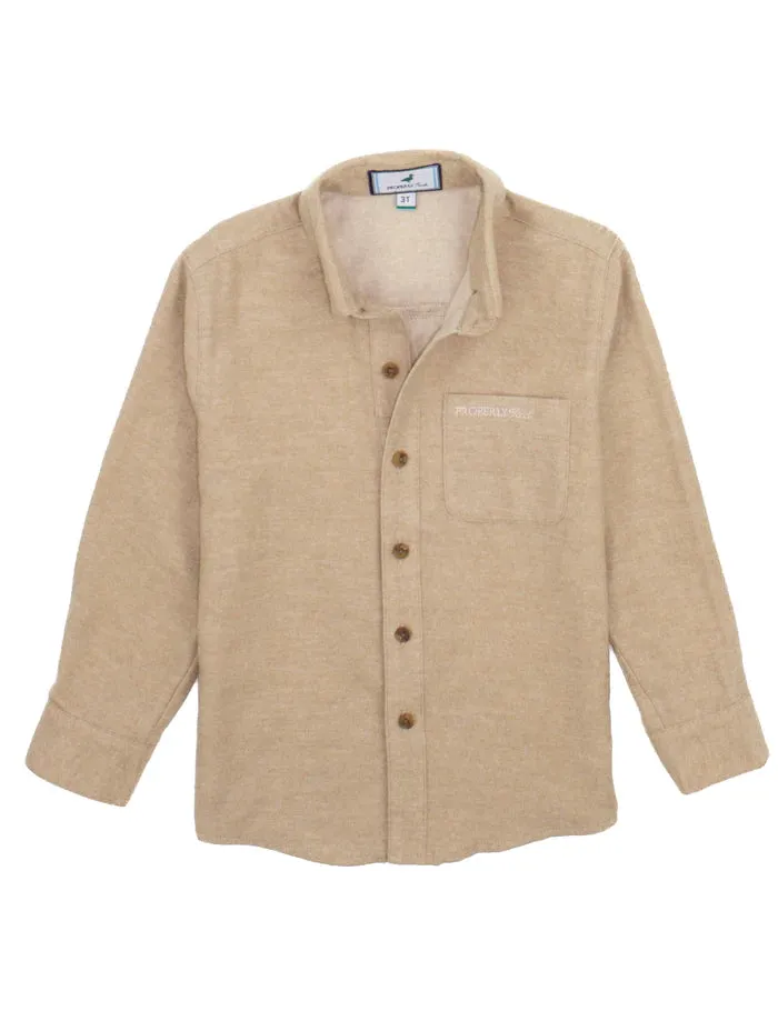 PROPERLY TIED BOYS BREEZE SHIRT LS SAND