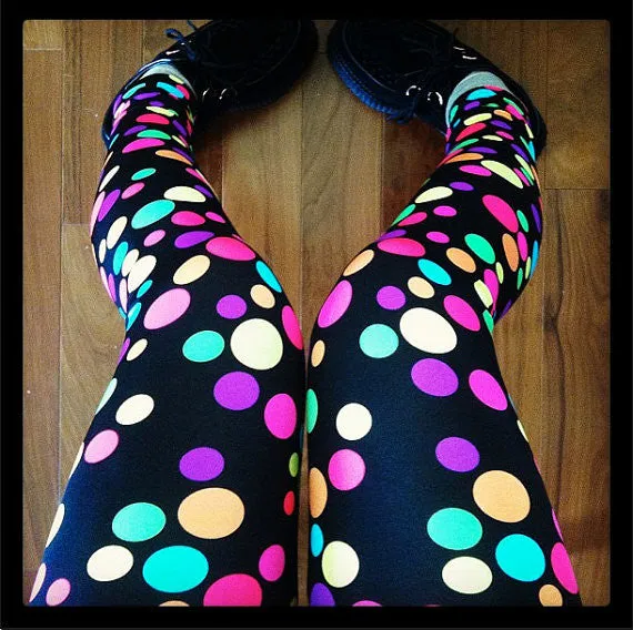 Rainbow Polka Dot Leggings