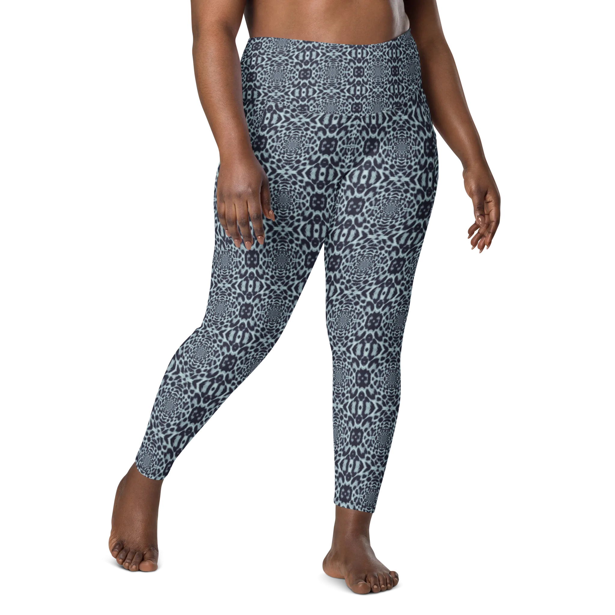 Recursia Contemplative Jaguar II Leggings With Pockets In Blue