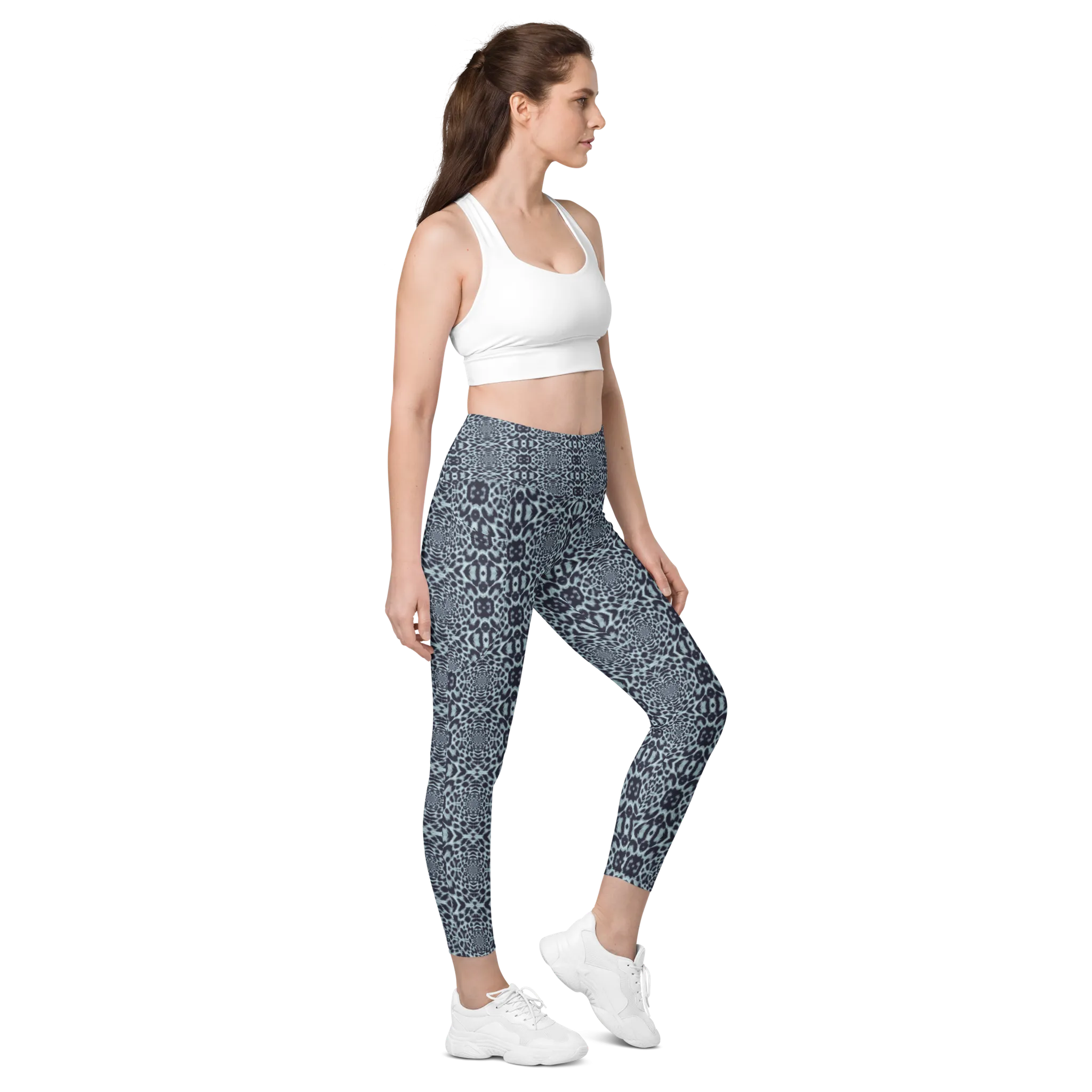 Recursia Contemplative Jaguar II Leggings With Pockets In Blue