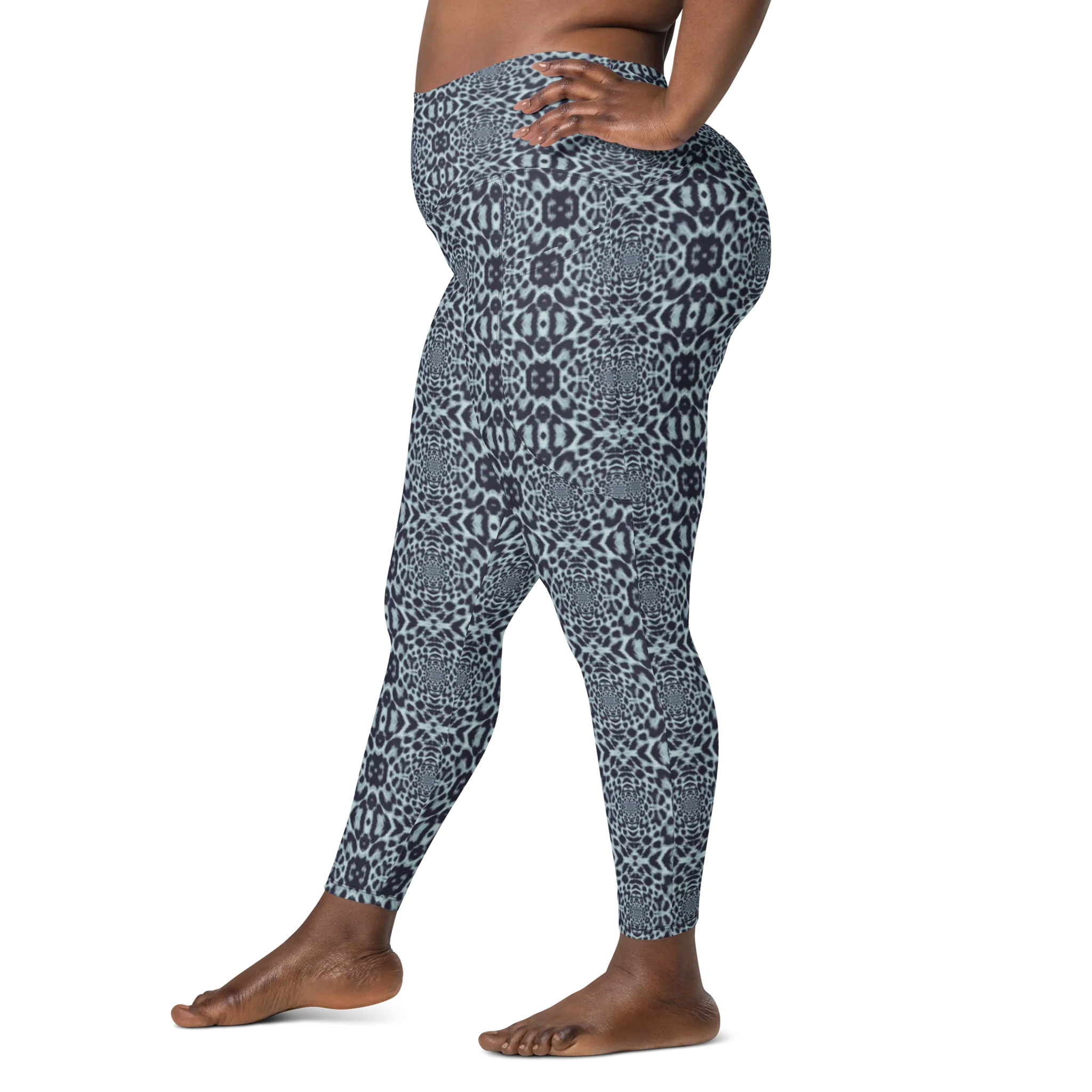 Recursia Contemplative Jaguar II Leggings With Pockets In Blue