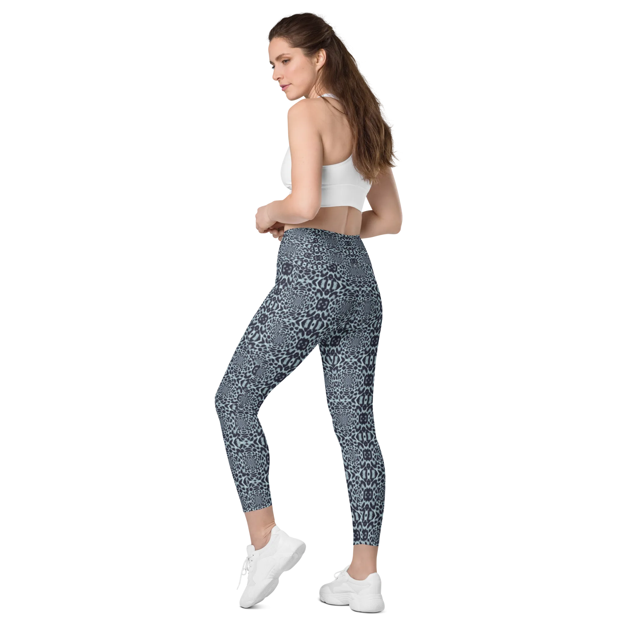 Recursia Contemplative Jaguar II Leggings With Pockets In Blue