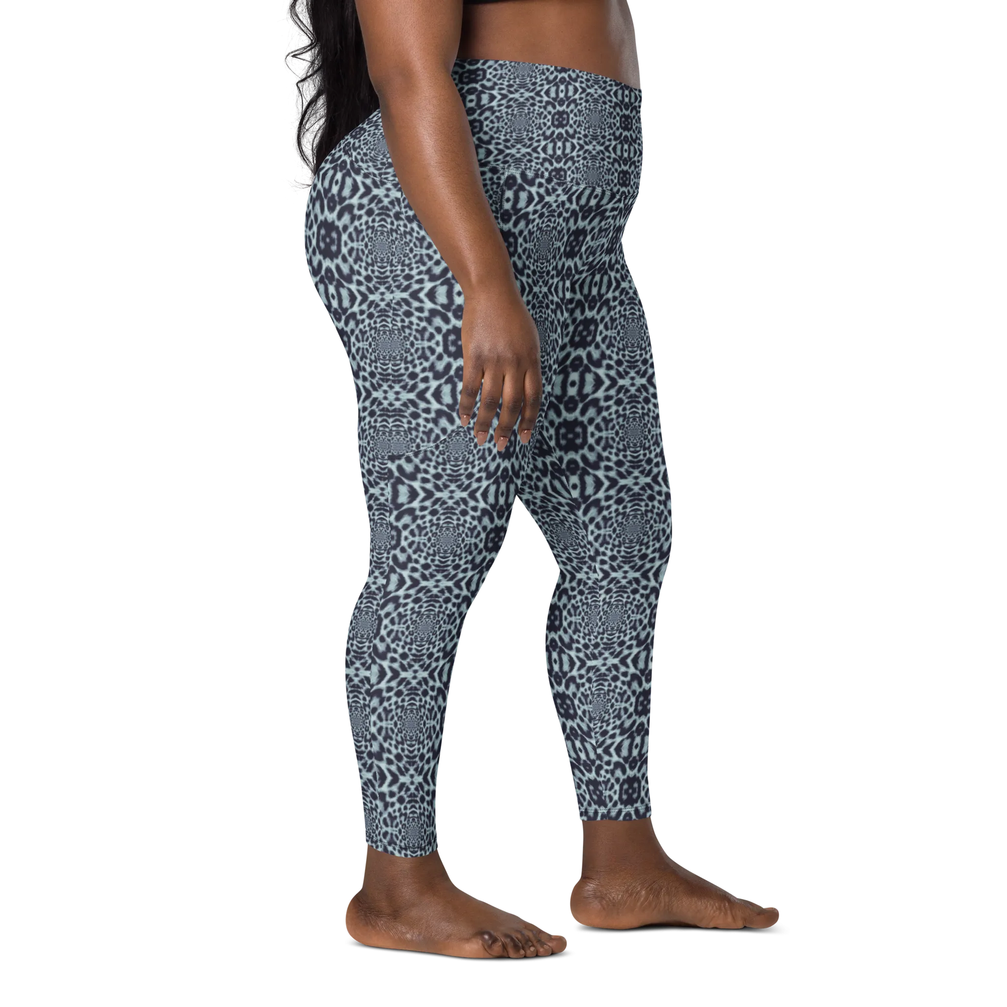 Recursia Contemplative Jaguar II Leggings With Pockets In Blue