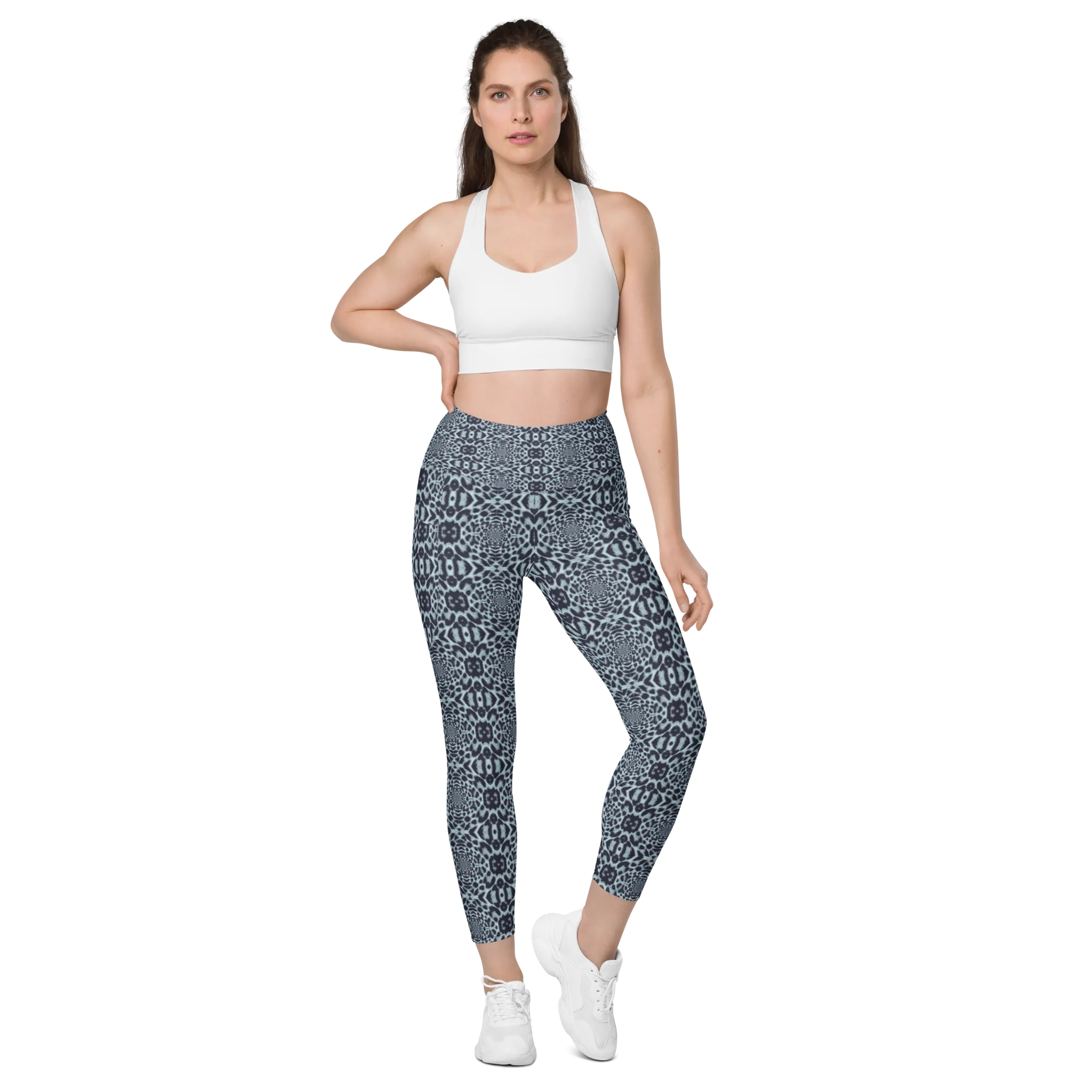 Recursia Contemplative Jaguar II Leggings With Pockets In Blue