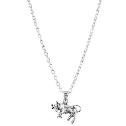 Silver Charm Bull Pendant