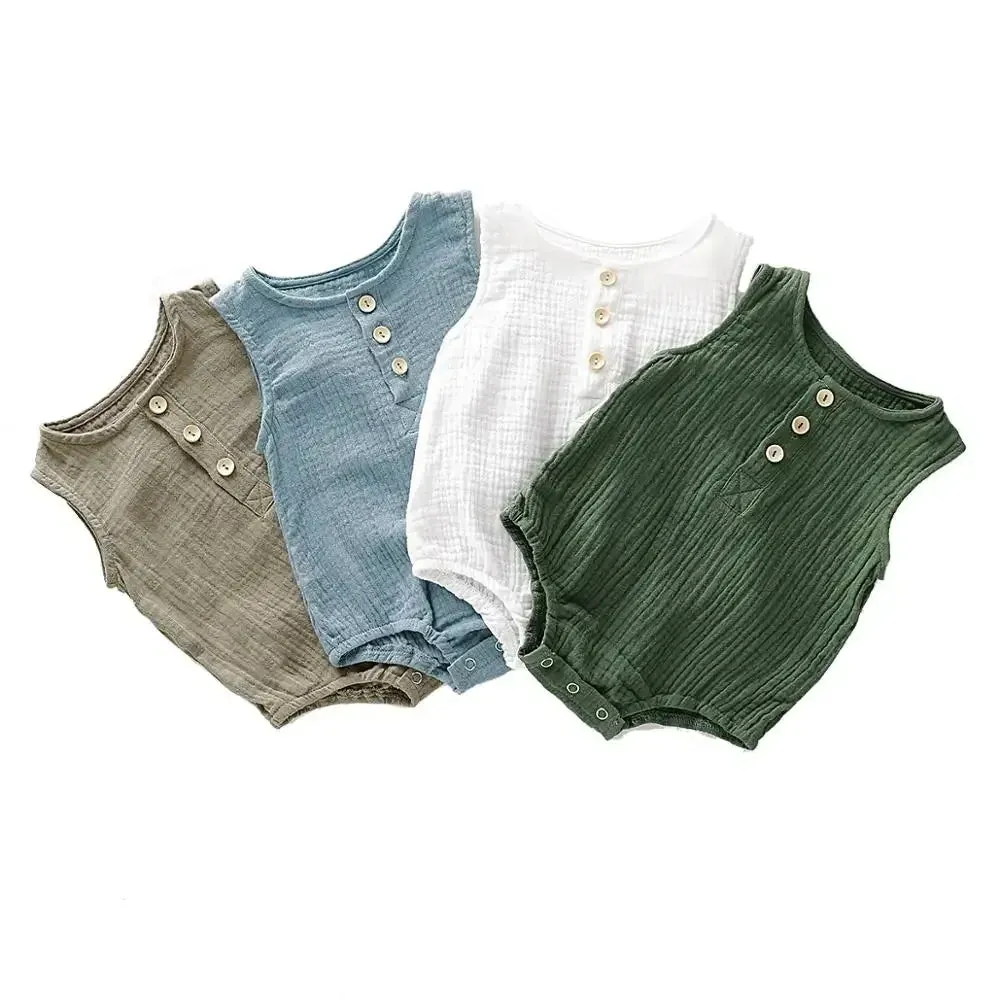 Summer Infant Muslin Sleeveless Newborn Rompers