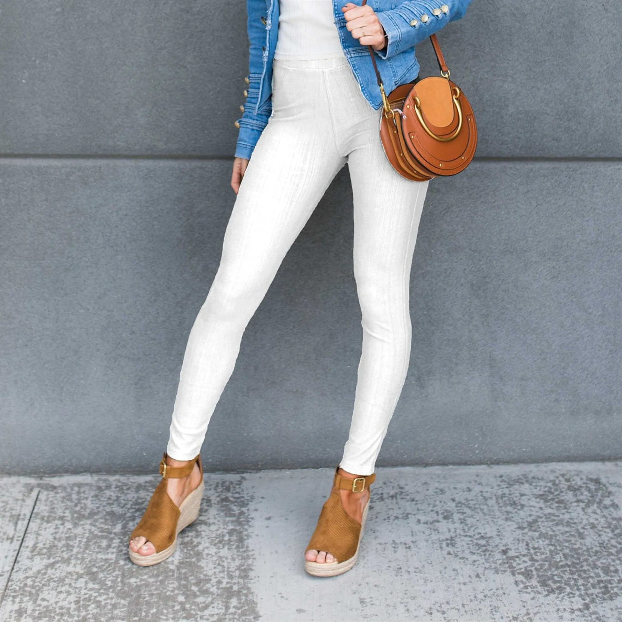 Truly Contagious Premium Stretch Soft High Waisted Jeggings for Women - Denim Leggings - Cotton Stretch Blend - Long (Truly Contagious - New Mix)
